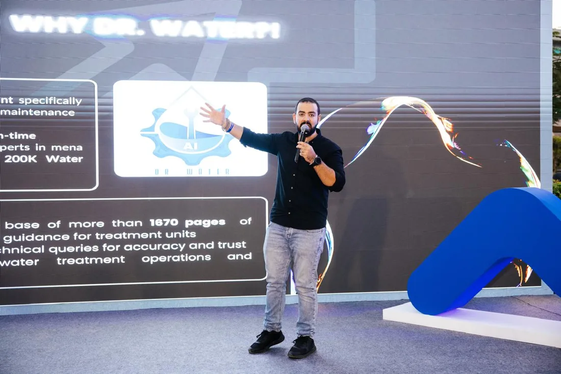 يقدّم Dr. Water نيابةً عن Mohandes AI في Meska Spark، مركز كرييتيفا للابتكار، الجيزة، يناير ٢٠٢٦